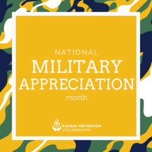 colorful graphic for military appreciation month