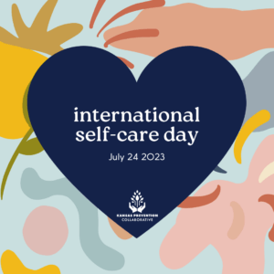 colorful graphic for self-care day 2023