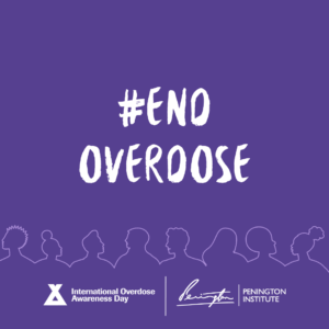 Purple background with the hashtag #EndOverdose in white
